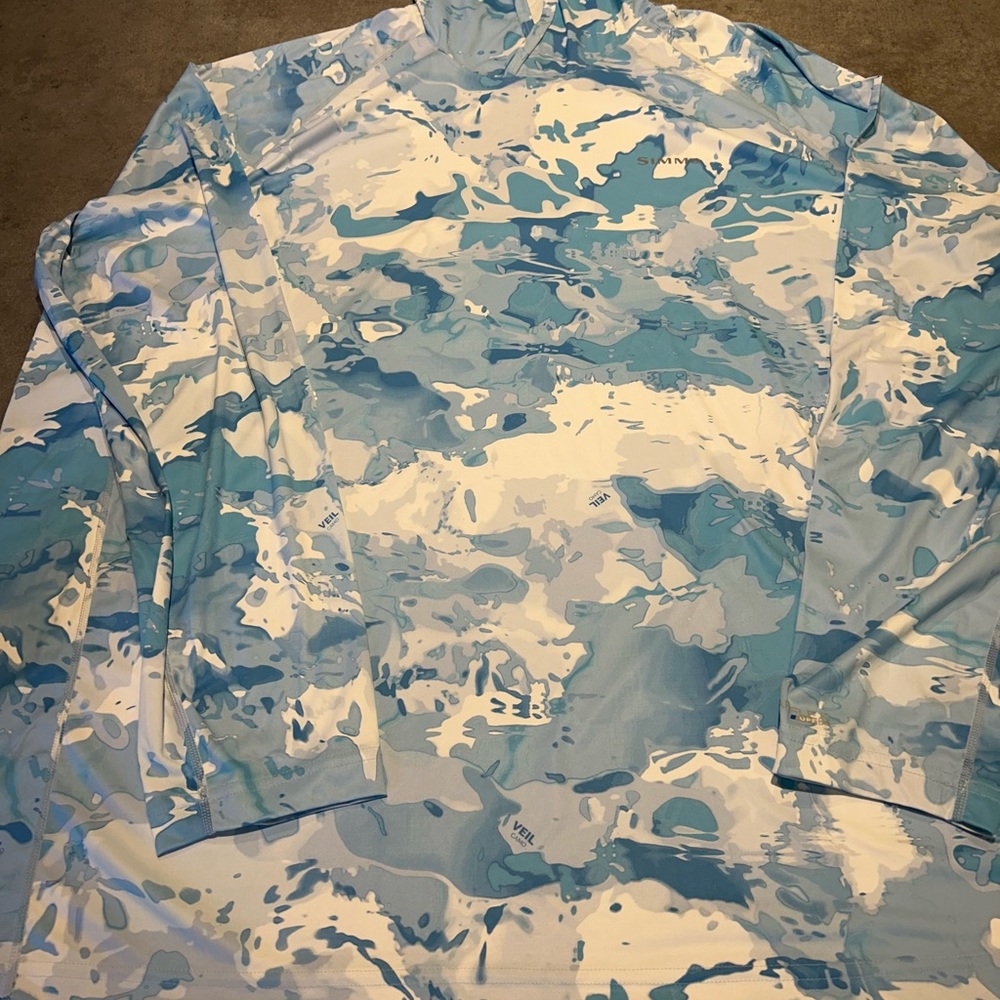 Simms Blue Camouflage Long Sleeve Shirt